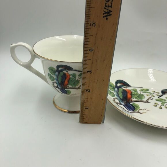 Vintage Gracie Bone China by Coastline Imports Hummingbird Teacup Saucer Set - Picture 13 of 14